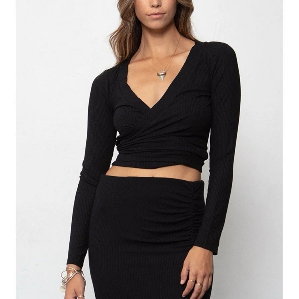 Stillwater Tiny Dancer Wrap Top Black Large